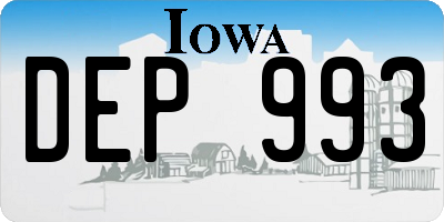 IA license plate DEP993