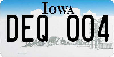 IA license plate DEQ004