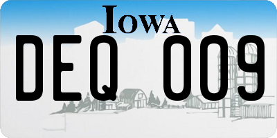 IA license plate DEQ009