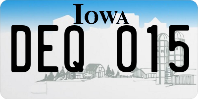 IA license plate DEQ015