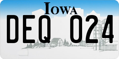 IA license plate DEQ024