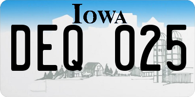 IA license plate DEQ025