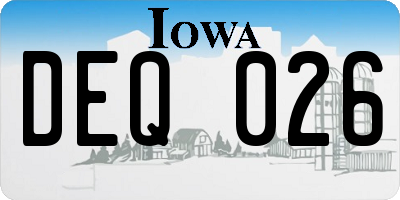 IA license plate DEQ026