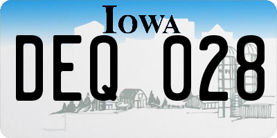 IA license plate DEQ028
