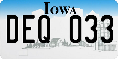 IA license plate DEQ033