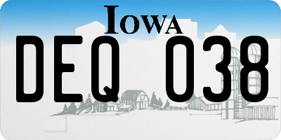 IA license plate DEQ038
