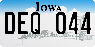 IA license plate DEQ044