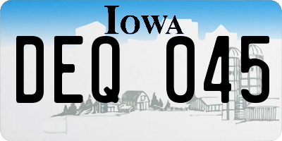 IA license plate DEQ045
