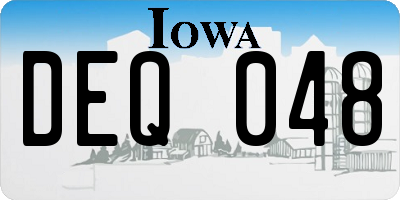 IA license plate DEQ048