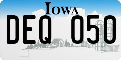IA license plate DEQ050