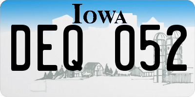 IA license plate DEQ052