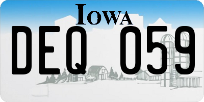 IA license plate DEQ059