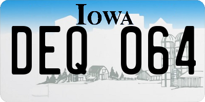 IA license plate DEQ064