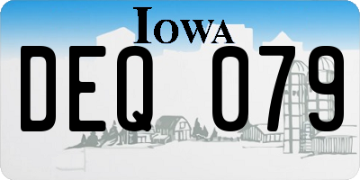 IA license plate DEQ079