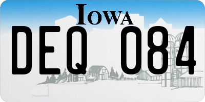 IA license plate DEQ084