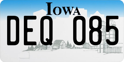 IA license plate DEQ085