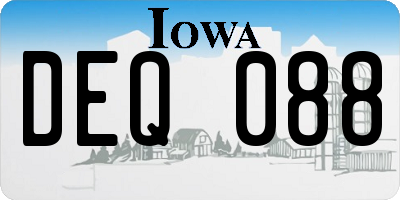 IA license plate DEQ088