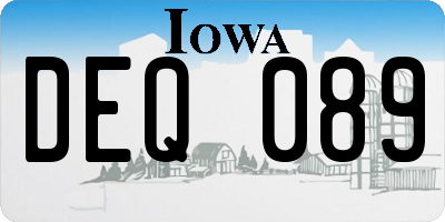 IA license plate DEQ089