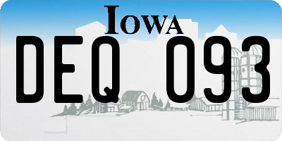 IA license plate DEQ093