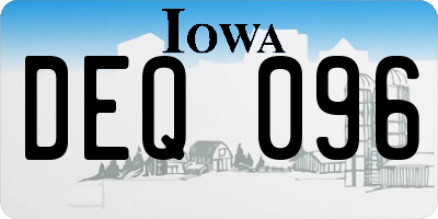 IA license plate DEQ096