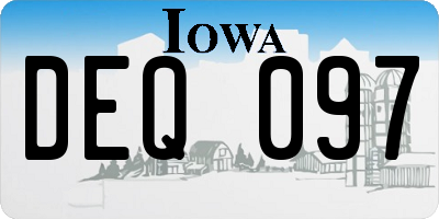 IA license plate DEQ097