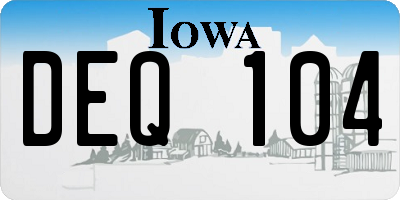 IA license plate DEQ104