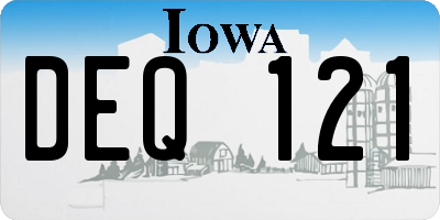 IA license plate DEQ121