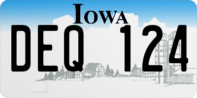 IA license plate DEQ124