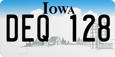 IA license plate DEQ128