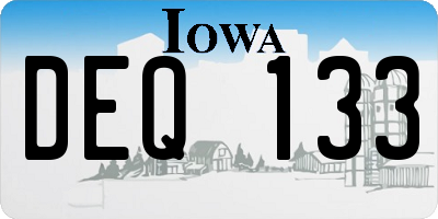 IA license plate DEQ133