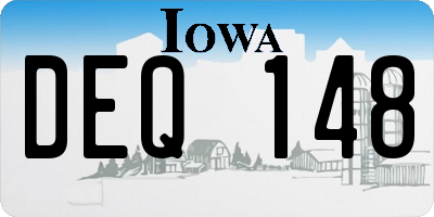 IA license plate DEQ148