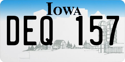IA license plate DEQ157
