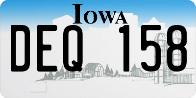 IA license plate DEQ158