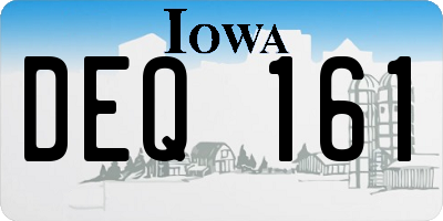 IA license plate DEQ161