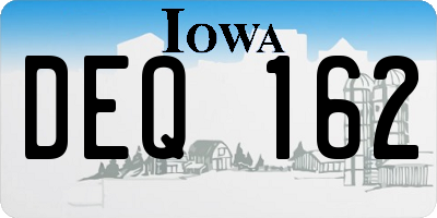 IA license plate DEQ162