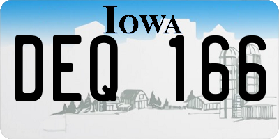 IA license plate DEQ166
