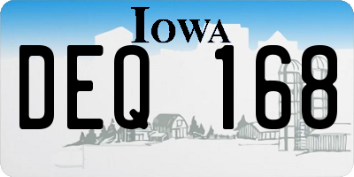 IA license plate DEQ168