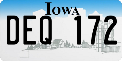 IA license plate DEQ172