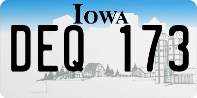 IA license plate DEQ173