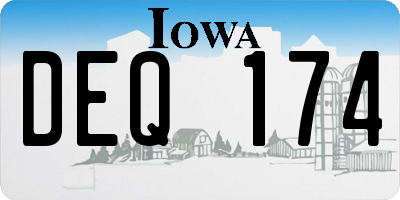 IA license plate DEQ174