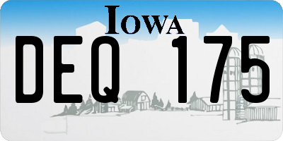 IA license plate DEQ175