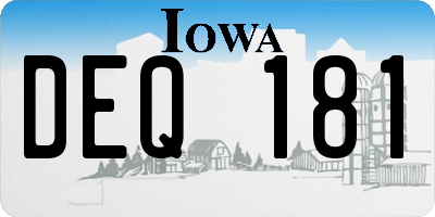IA license plate DEQ181