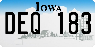 IA license plate DEQ183