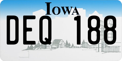 IA license plate DEQ188