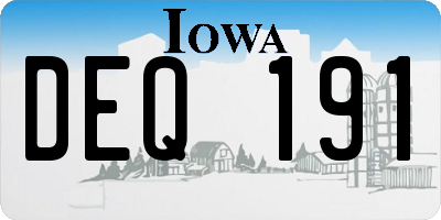 IA license plate DEQ191