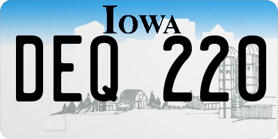 IA license plate DEQ220