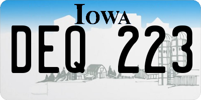 IA license plate DEQ223