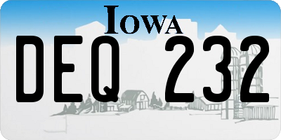 IA license plate DEQ232