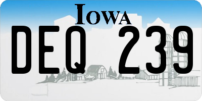 IA license plate DEQ239