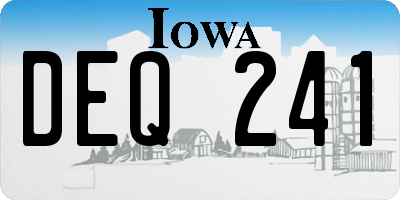 IA license plate DEQ241